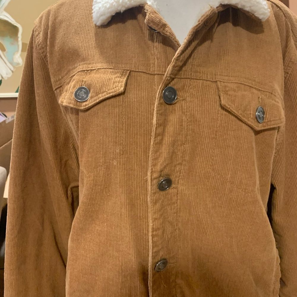 Rue 21 Corduroy Tan Button-down Jacket with Fleece Lining - Picture 5 of 13